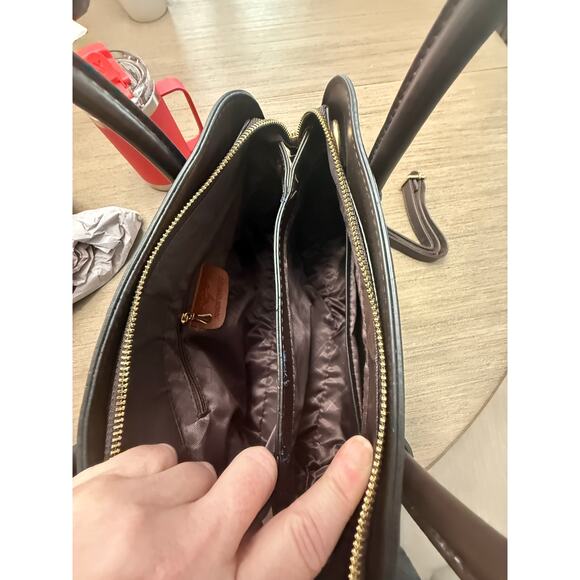 NEW Kaidifeineroo Top Handle Satchel Shoulder Handbag Bag Blue Embossed Letters - Picture 7 of 9